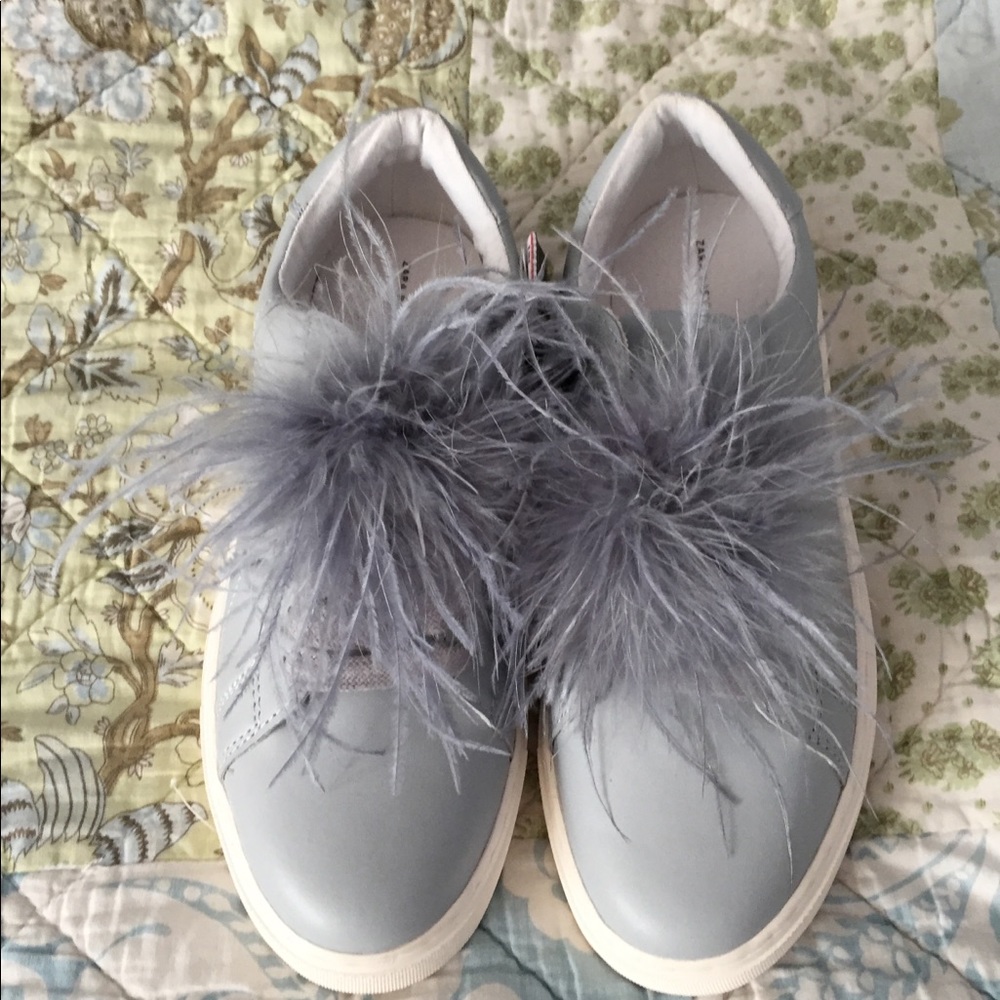 Zara NWT grey removable feather 🪶 sneakers 👟